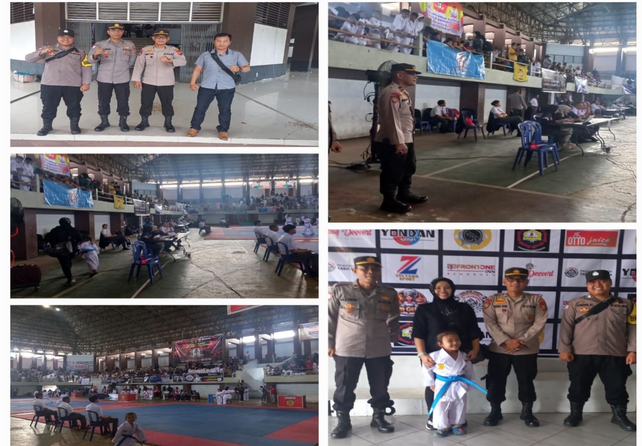 Polsek Ratu Agung Amankan Kejurda Karate Tako Open Championship 2025 di GOR Semarak Bengkulu