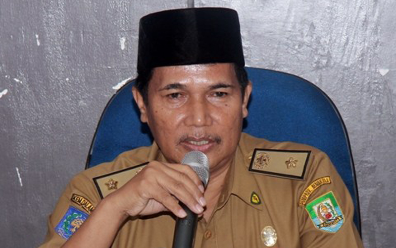 Kabid Peningkatan Prestasi Olahraga Dispora Provinsi, Drs. Roslian, MM saat menyampaikan sambutan.