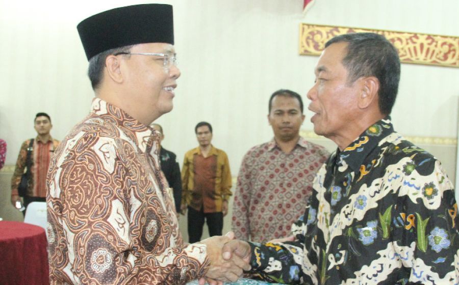 Plt Gubernur Bengkulu Rohidin Mersyah pada Pisah Sambut Kajati Bengkulu, Kamis (20/07).